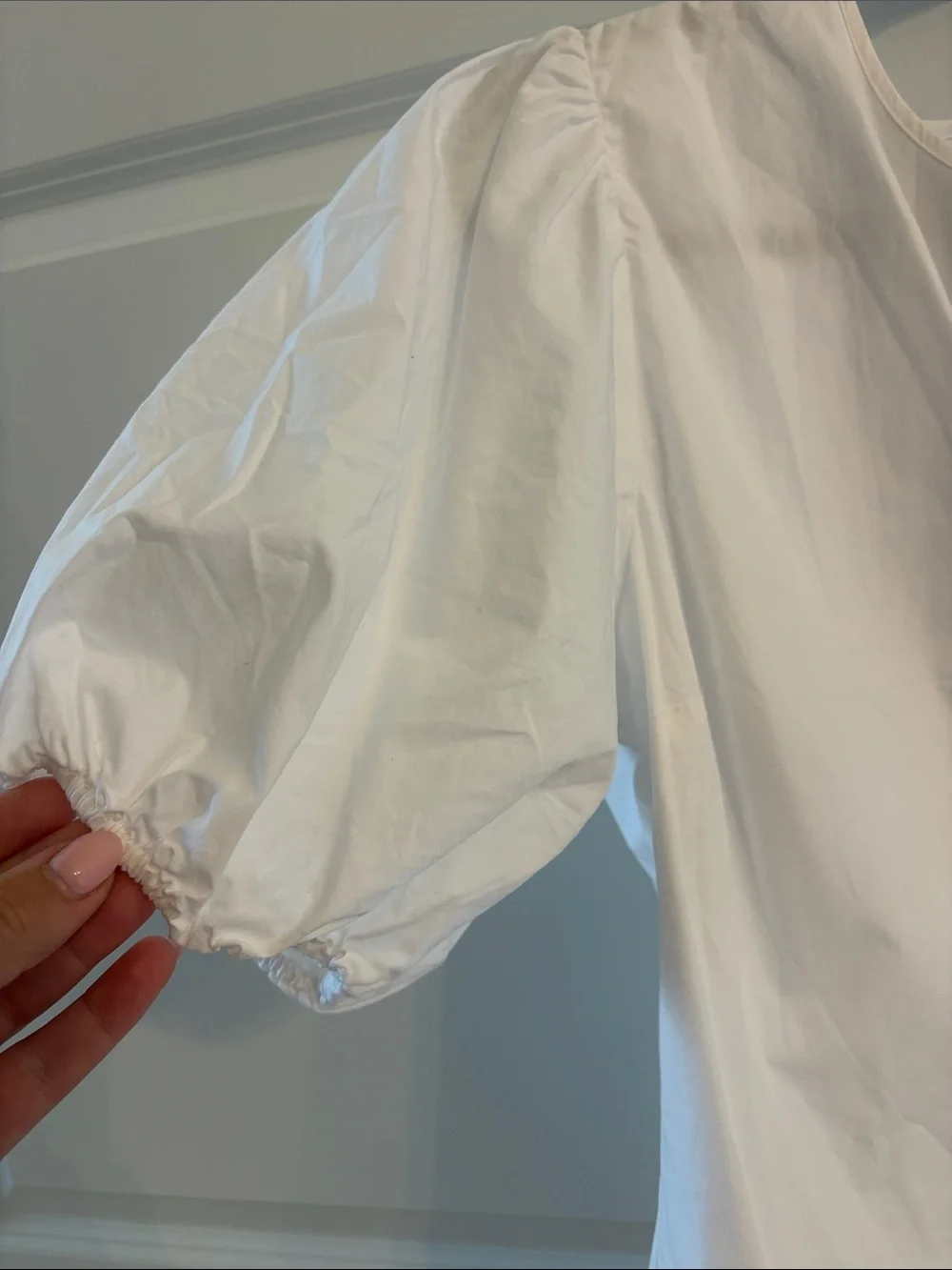 NWT Abercrombie & Fitch White Puff-Sleeve Tie Front Blouse